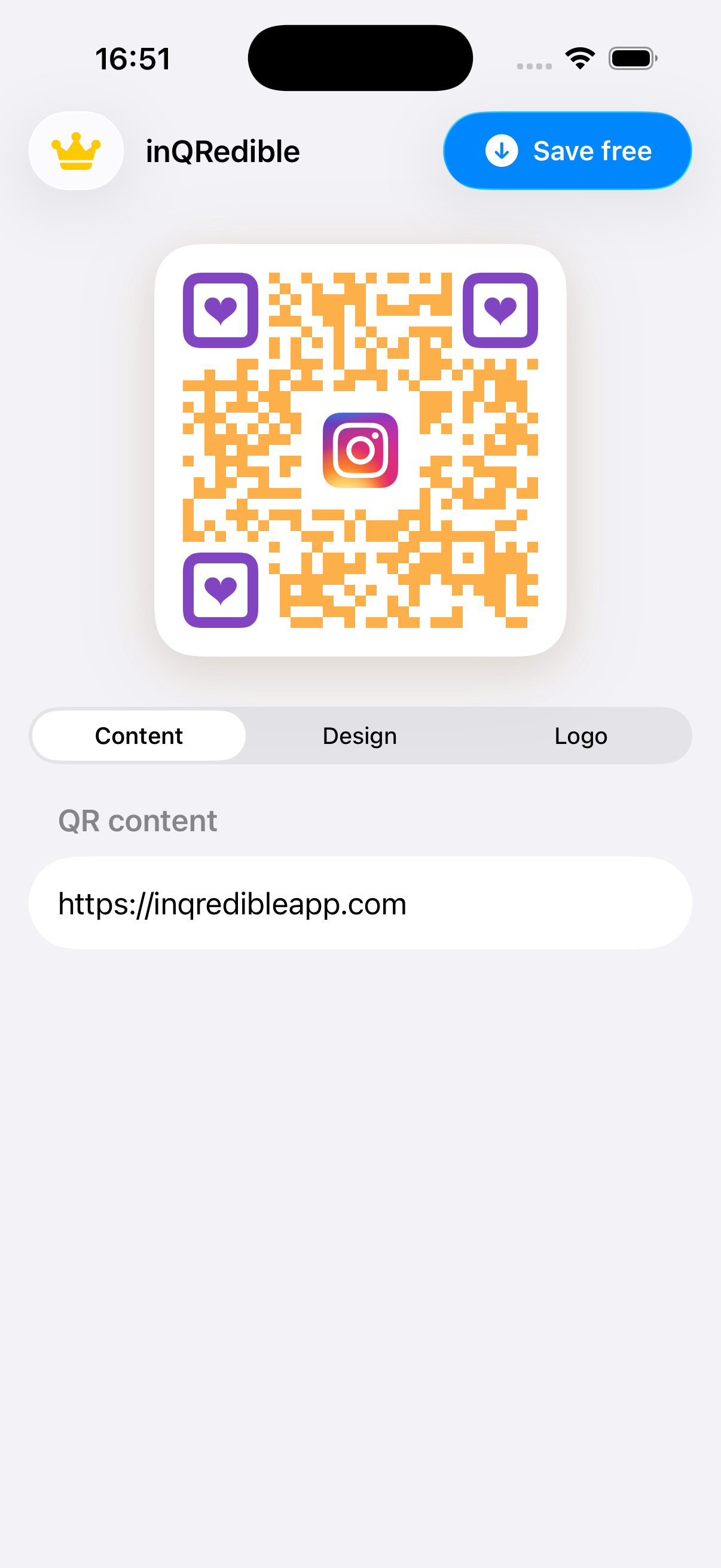 inQRedible App Screenshot